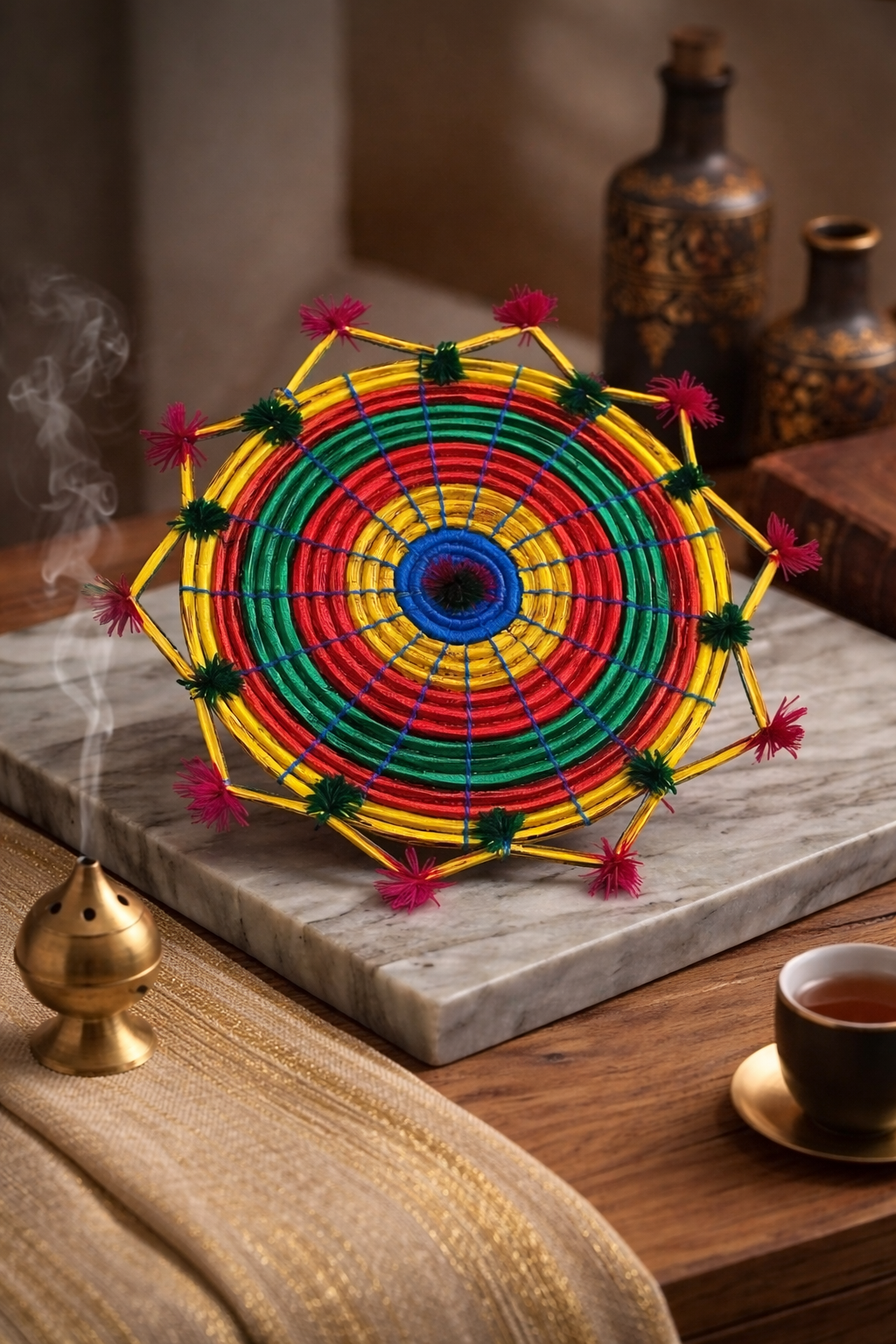 Handcrafted Festive Gota Changair – Traditional Ethnic Home Decor
