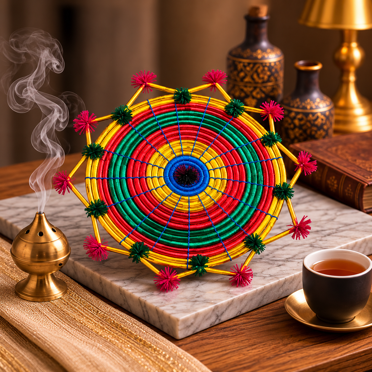 Handcrafted Festive Gota Changair – Traditional Ethnic Home Decor